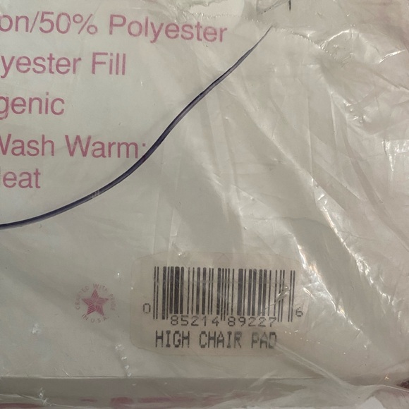 Percale High Chair Pad for Baby, Red, no- iron, 180 Thread Count. Brand new - Picture 3 of 4